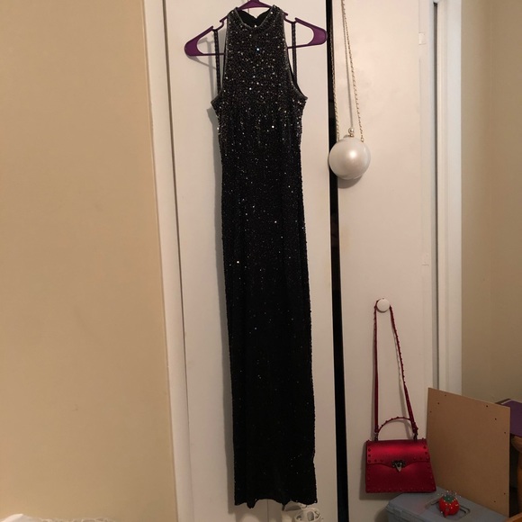 🖤VINTAGE Sténay Black Beaded Sequence Fitted Dress🖤 - Picture 9 of 12